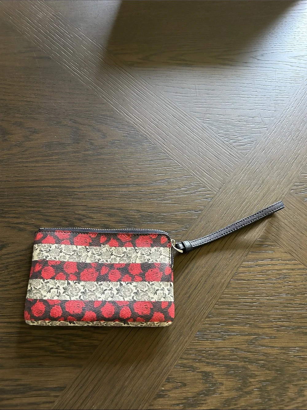 Coach Americana Floral Striped Corner Zip Wristlet FULL INCLUSION NWT